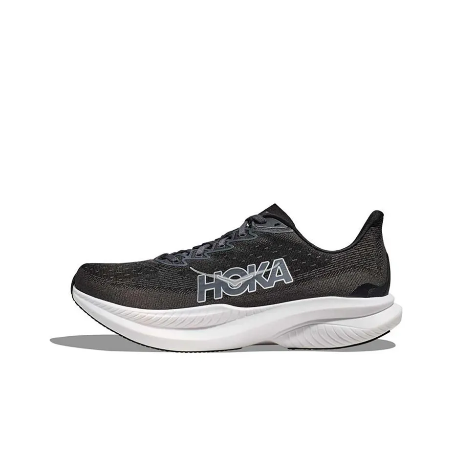 HOKA ONE ONE Износостойкие Дышащие Низкие Беговые Кроссовки Унисекс Черные