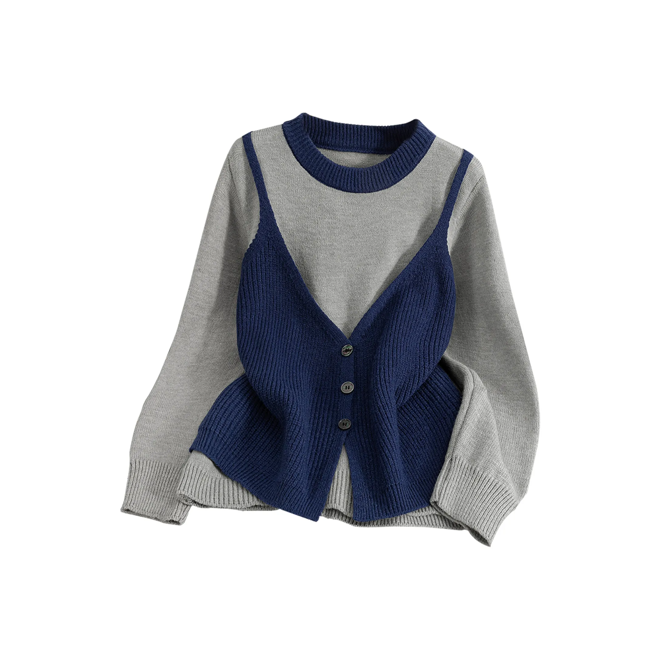 SIBAISHE Синий Серый Женские Свитера