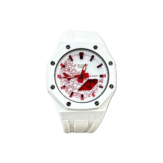 CASIO Retrofit Series Кварцевый механизм Резиновый ремешок Часы Унисекс Белый циферблат