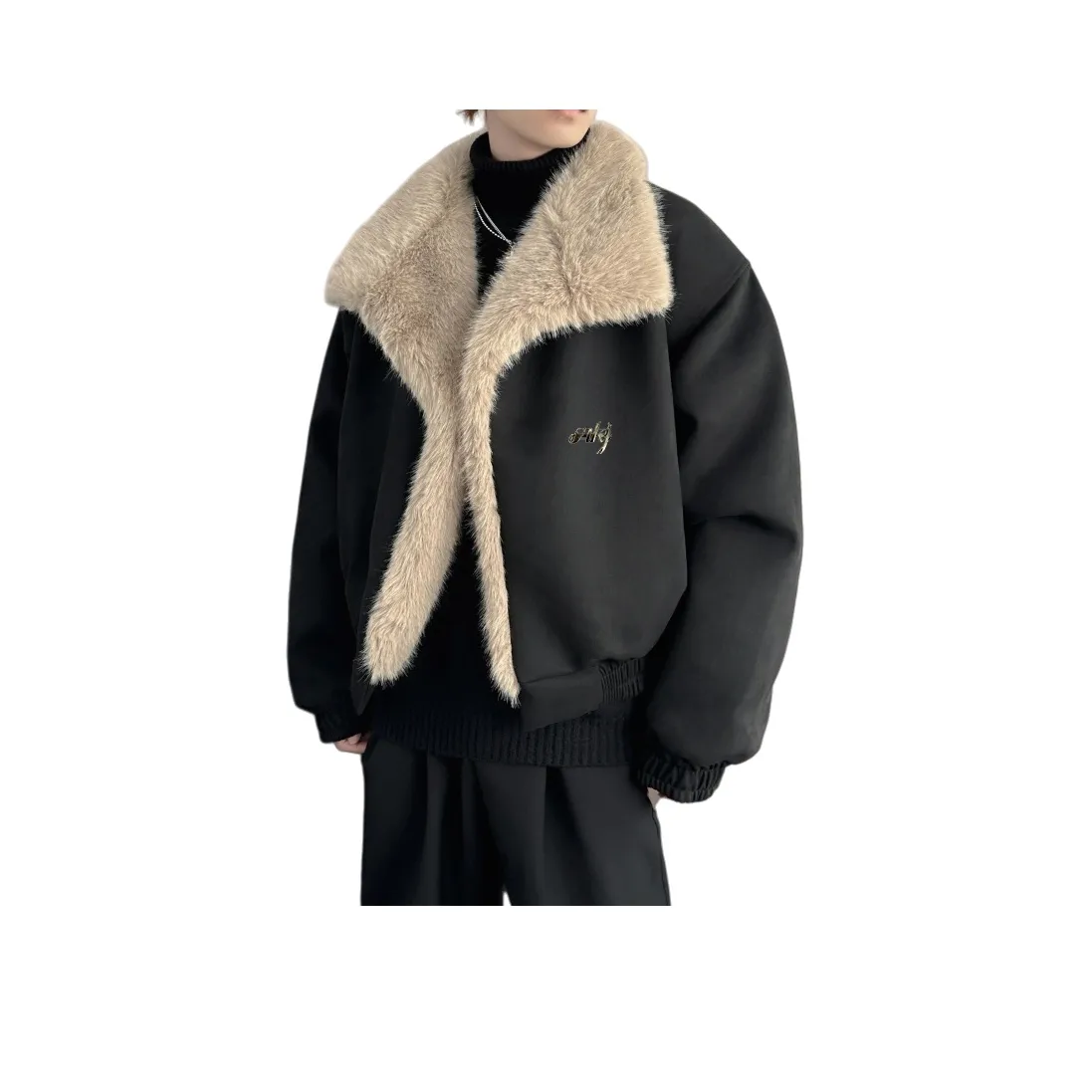 SRKJ Черный [Утолщенный High Качество] Унисекс Пуховики