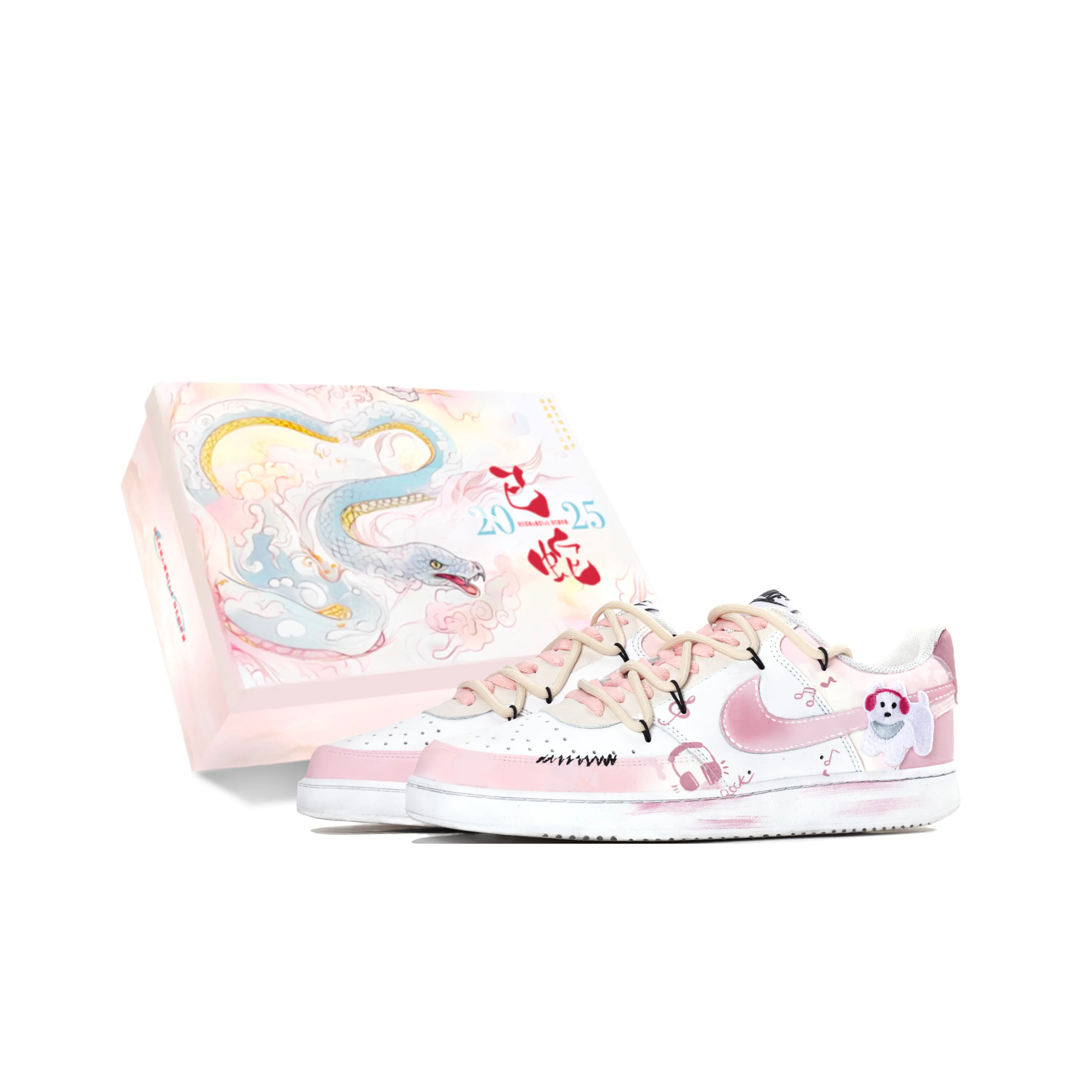 Nike Court Vision 1 Механический Spirit Kitten Mimi Амортизация Износостойкие Низкие Кроссовки для скейтбординга Женские