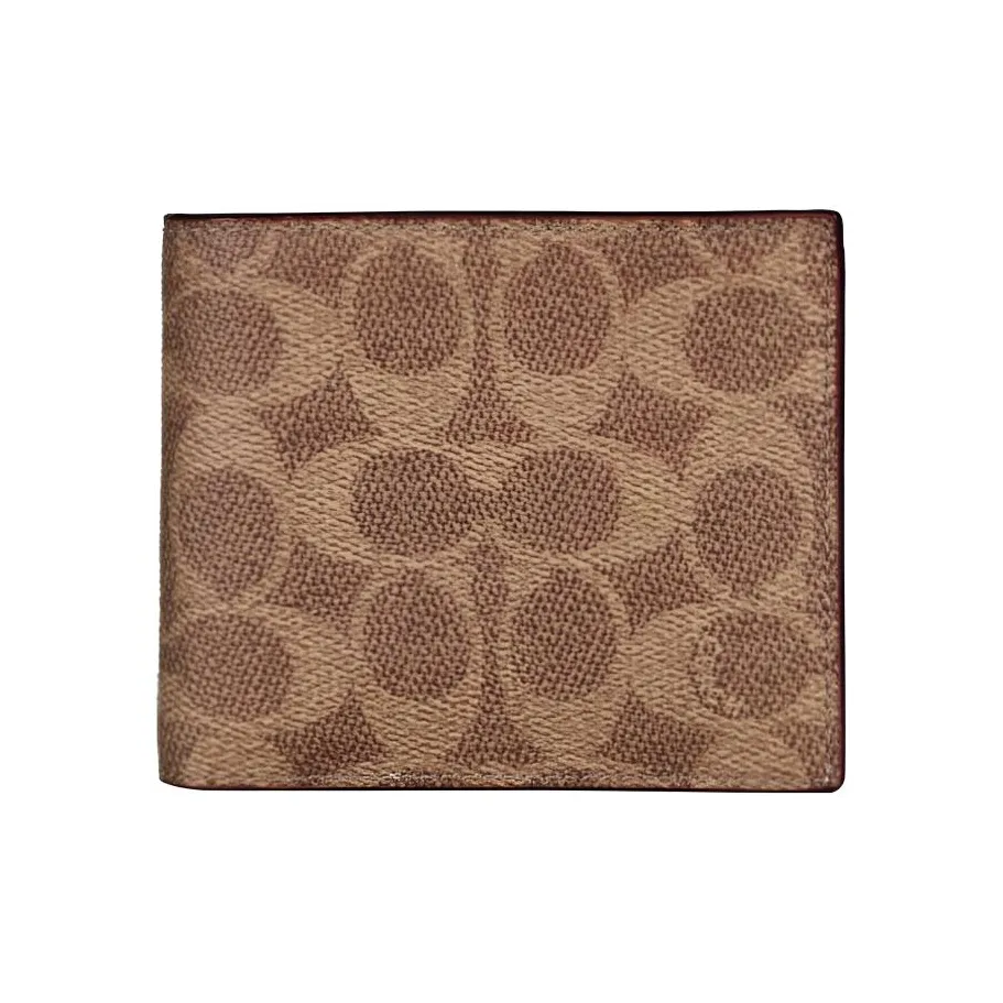 COACH MINT+SERF Collaboration Collection Кошелек из искусственной кожи маленький мужской коричневый желтый