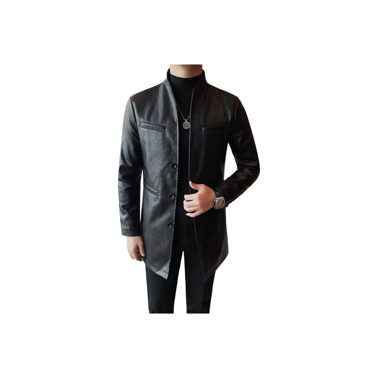 27DESHENGHUO Кожаная куртка мужская