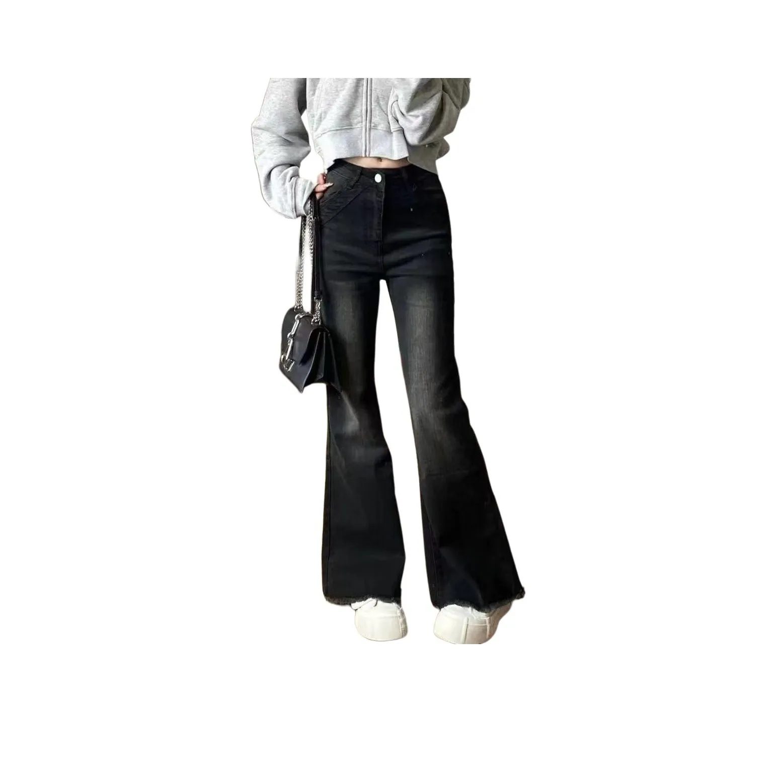 BRG Черный Серый Флисовые Подкладочные Женские Джинсы