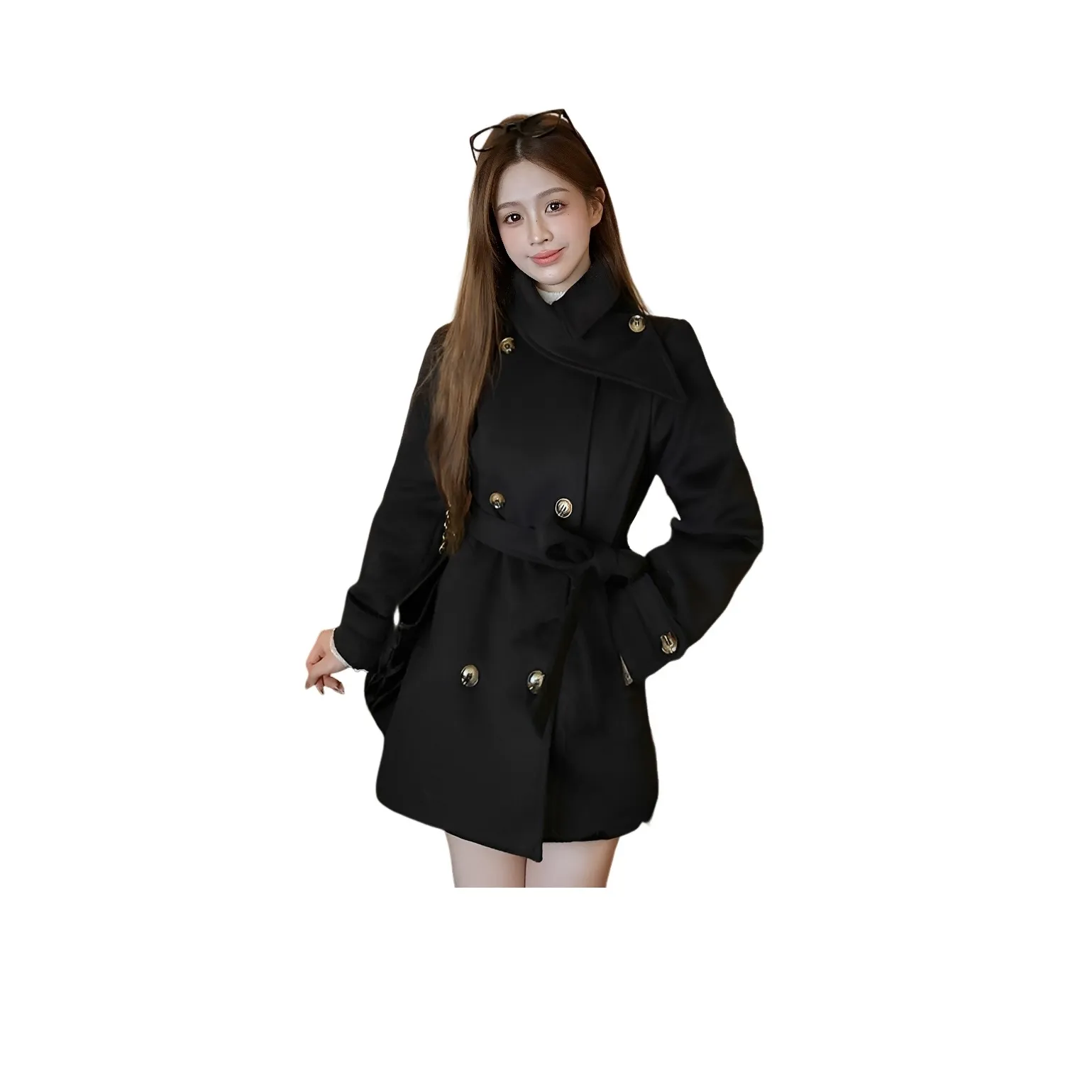 Langqing Черный С подарками Langqing Наклеенный Женское Пальто