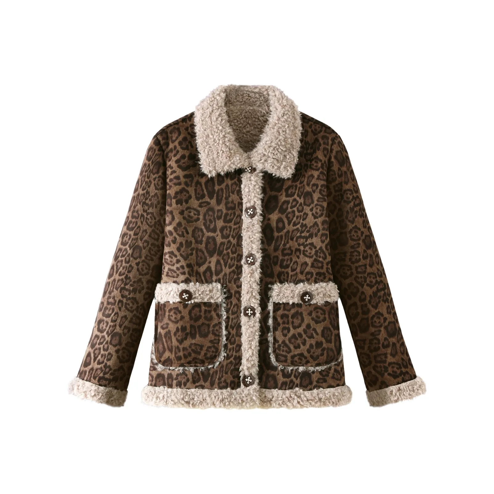 SHUHAOBAI Леопардовый принт Женские Средний Aged Пожилой Топы