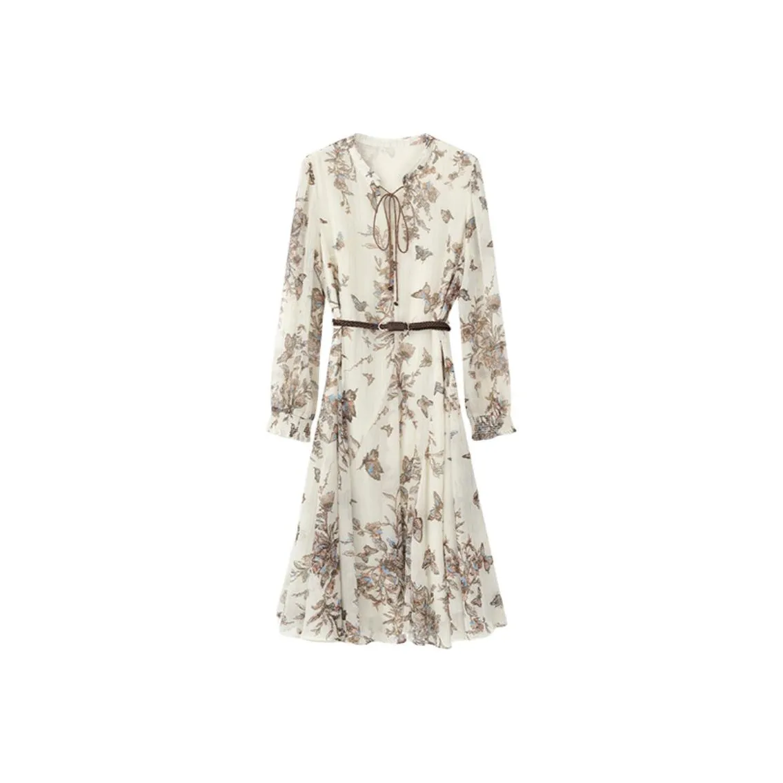 NINE WEST Длинное платье с длинными рукавами женское