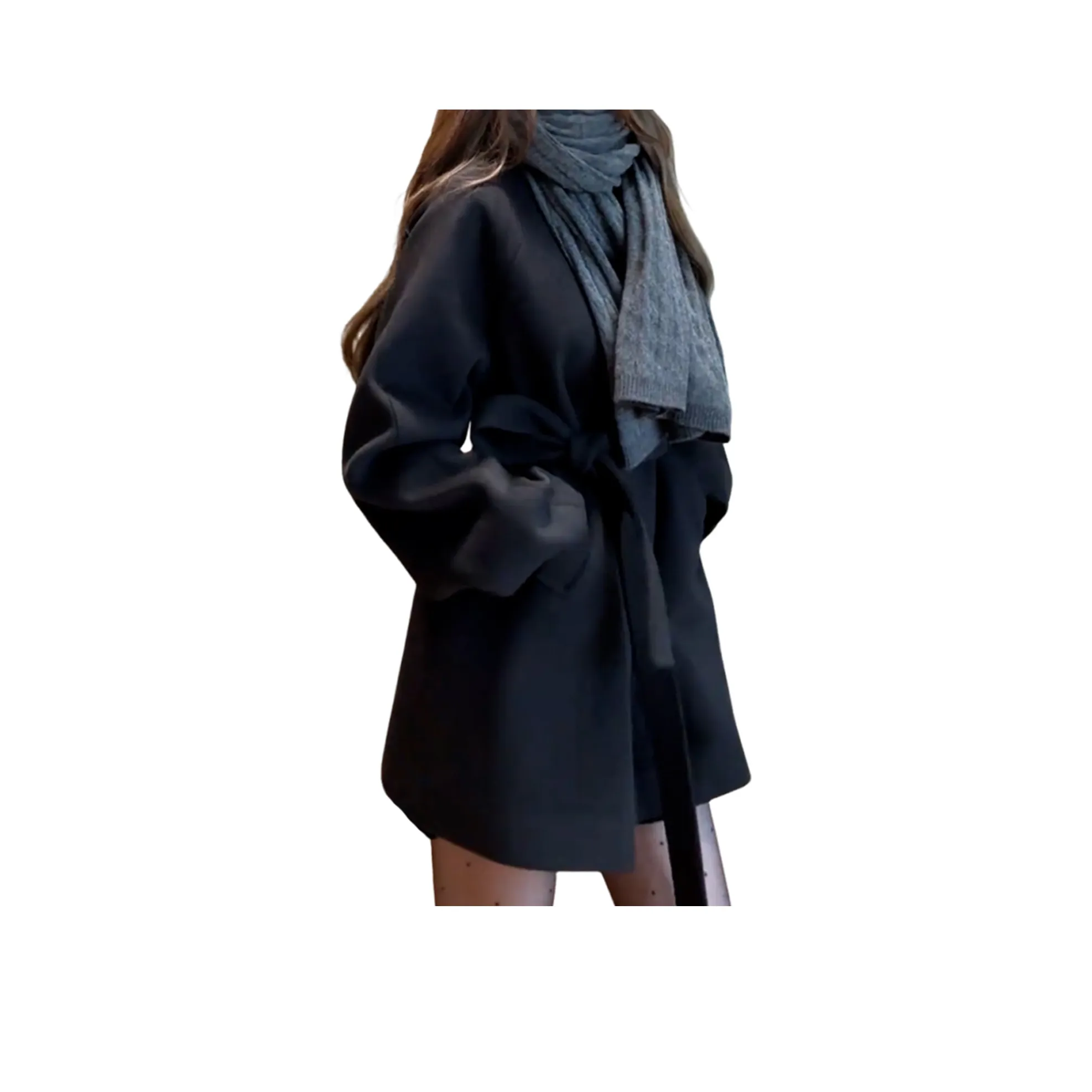 Langqing Черный С подарками Langqing Наклеенный Женское Пальто