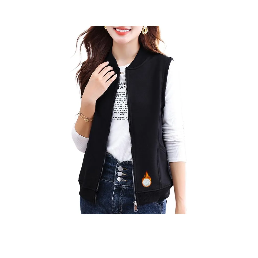 MOUSIDEYOUHUO Хлопковый жилет Женский