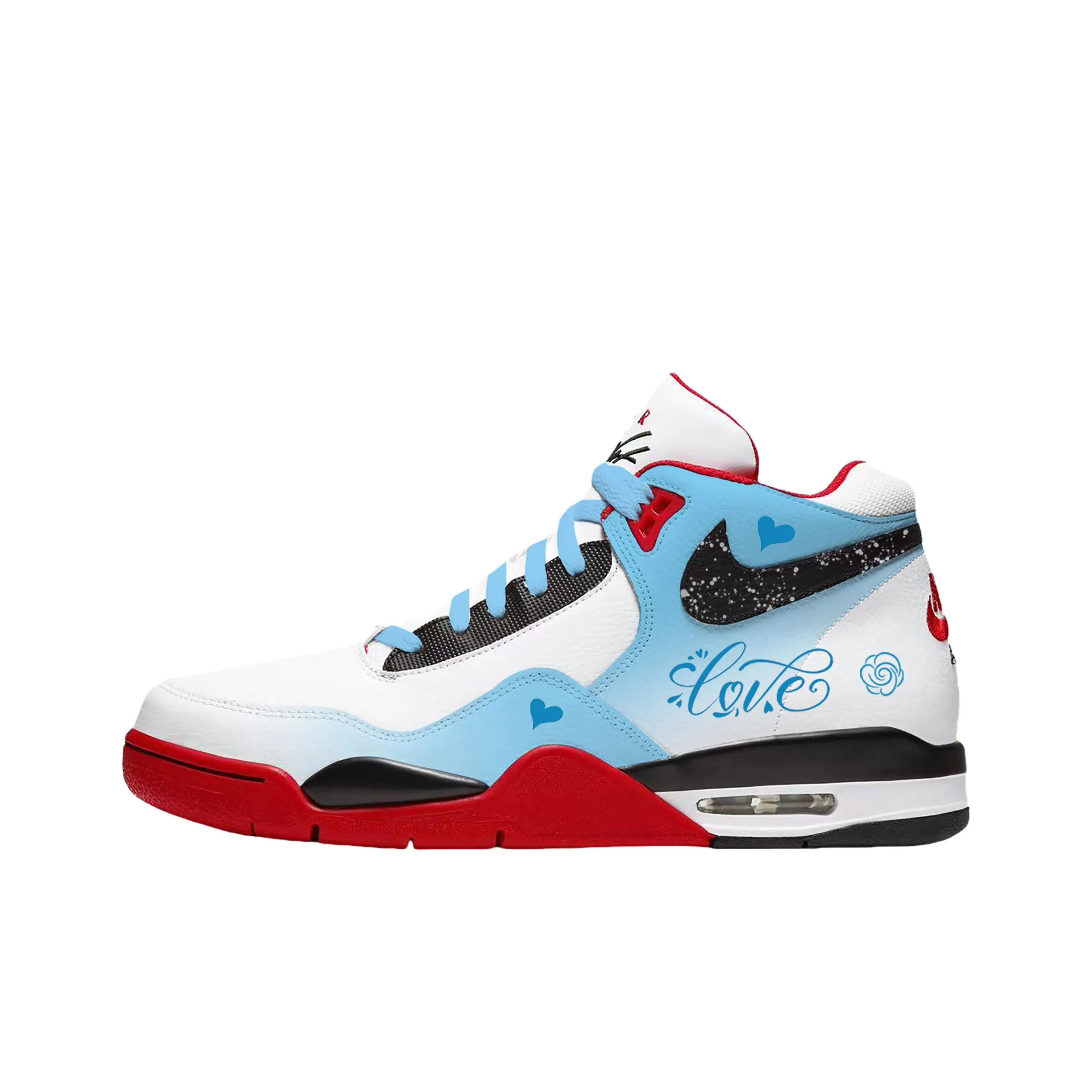 Nike Flight Legacy High Топ Винтажные Баскетбольные Кроссовки Унисекс Красный Белый