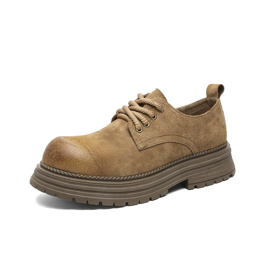 Lanza Зимние Теплоизоляционные Желтые Ботинки Американский Винтаж Потертый Чунки Дерби Обувь Ботильоны 5 см Унисекс