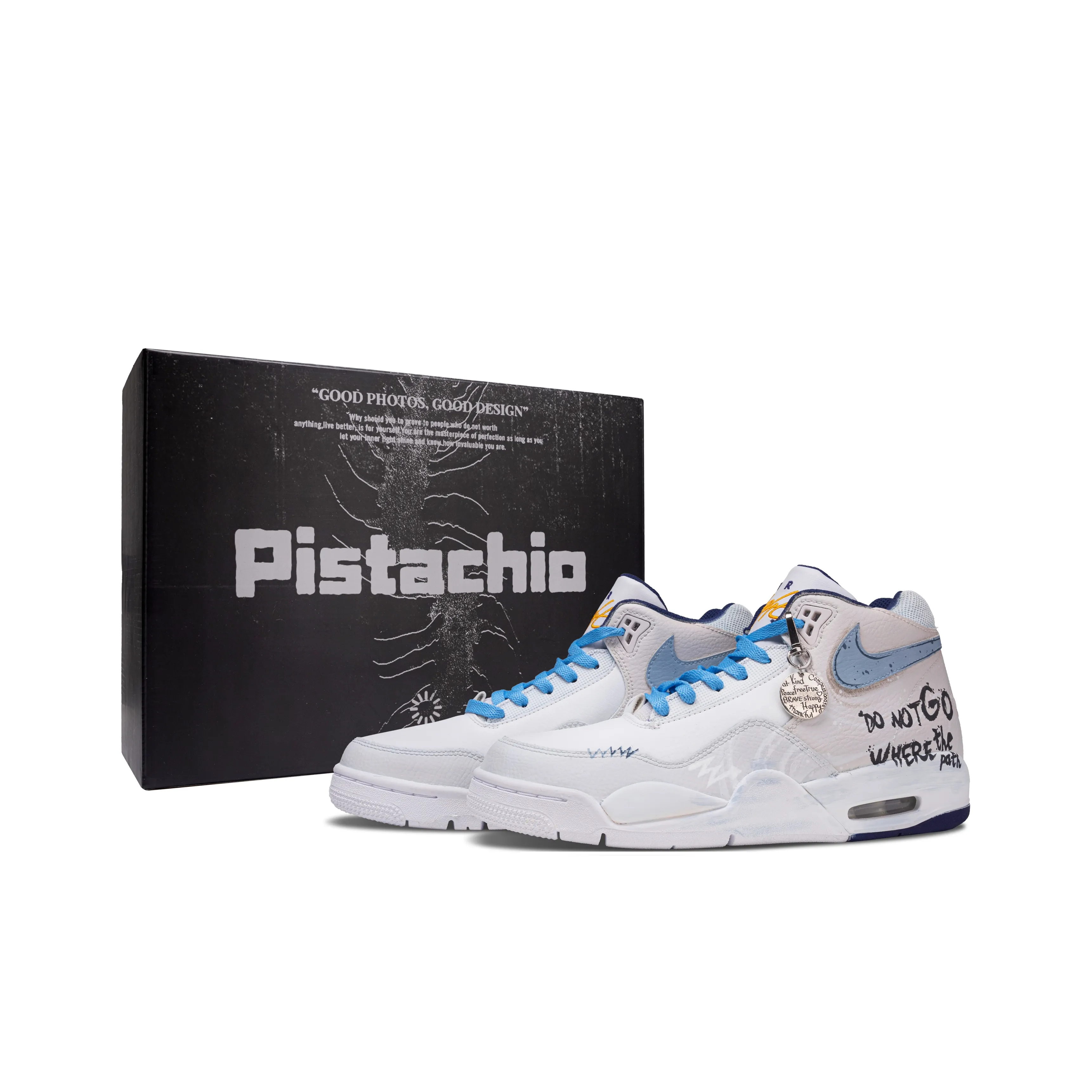 Nike Flight Legacy STAR RIVER LH Амортизация Увеличение Высоты Винтажные Баскетбольные Кроссовки Мужские Светло-Синие