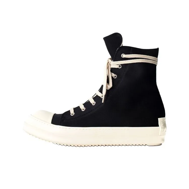 RICK OWENS Skateboard Shoes Men High Top Black/White