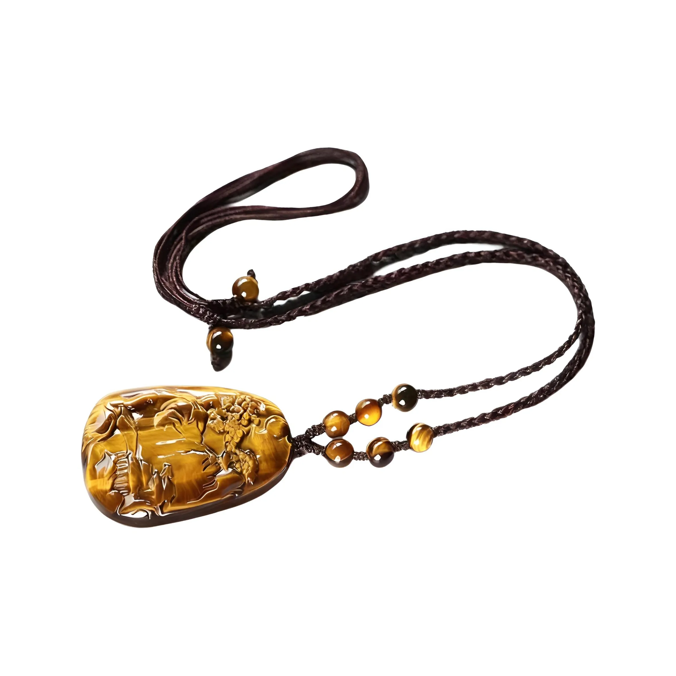 OUKANG Ожерелье с тигровым глазом унисекс
