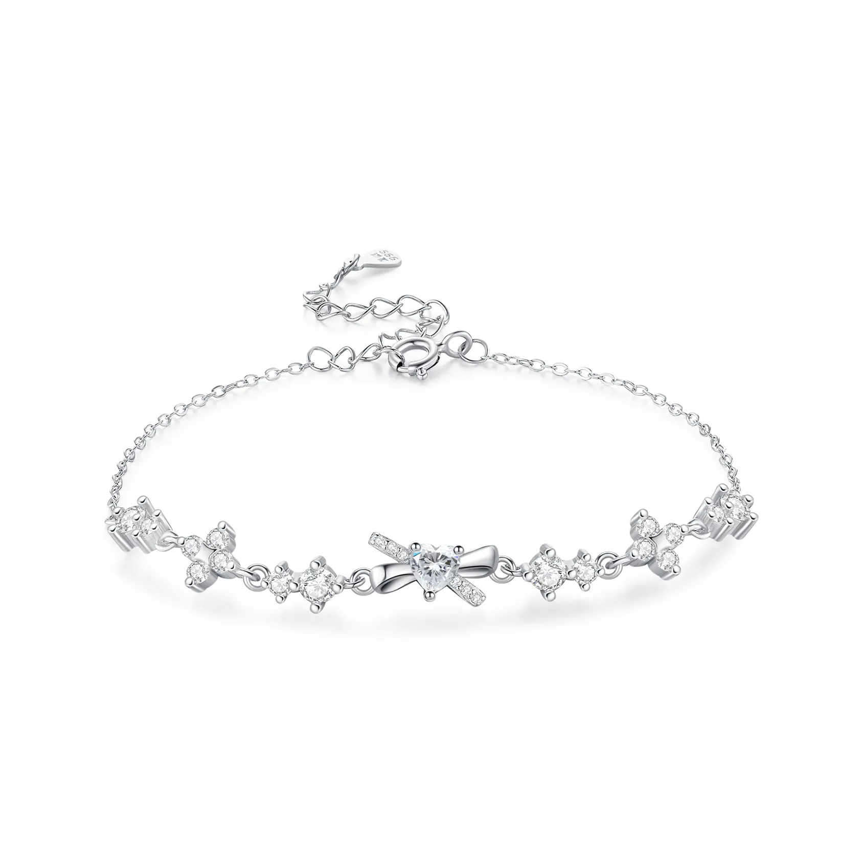 Сердце Маленький Медведь Серебряный Браслет Женские