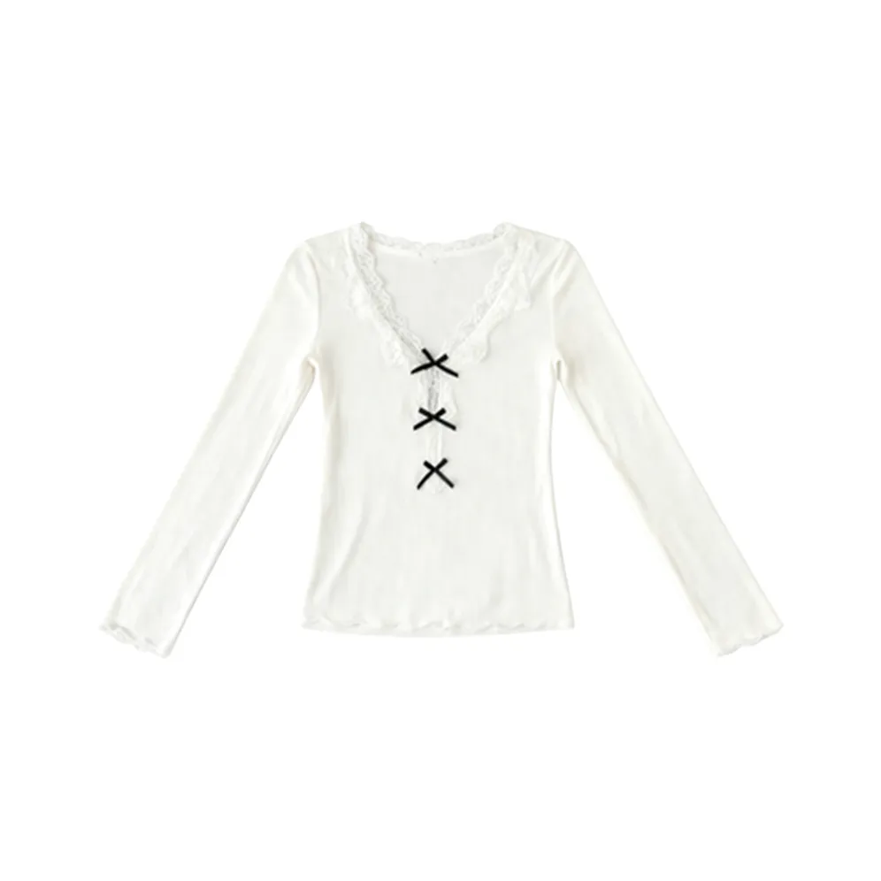 IUNOP Длинный рукав Т-рубашка Женская