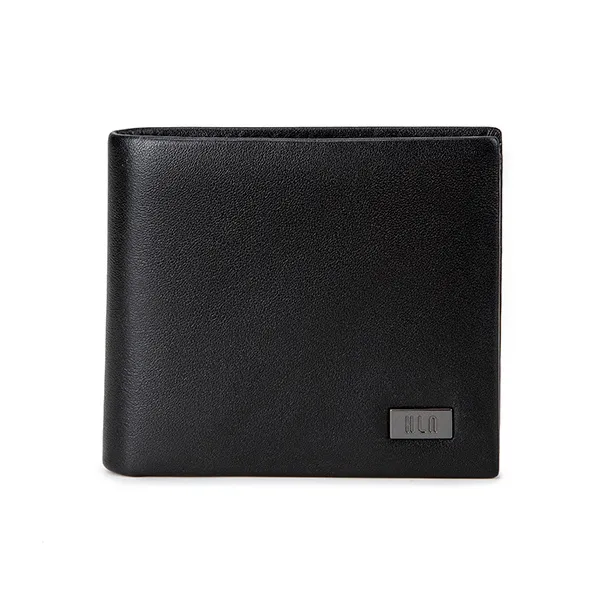 HLA Коровья кожа Держатель для карт кошелек Стандартный Мужской Черный