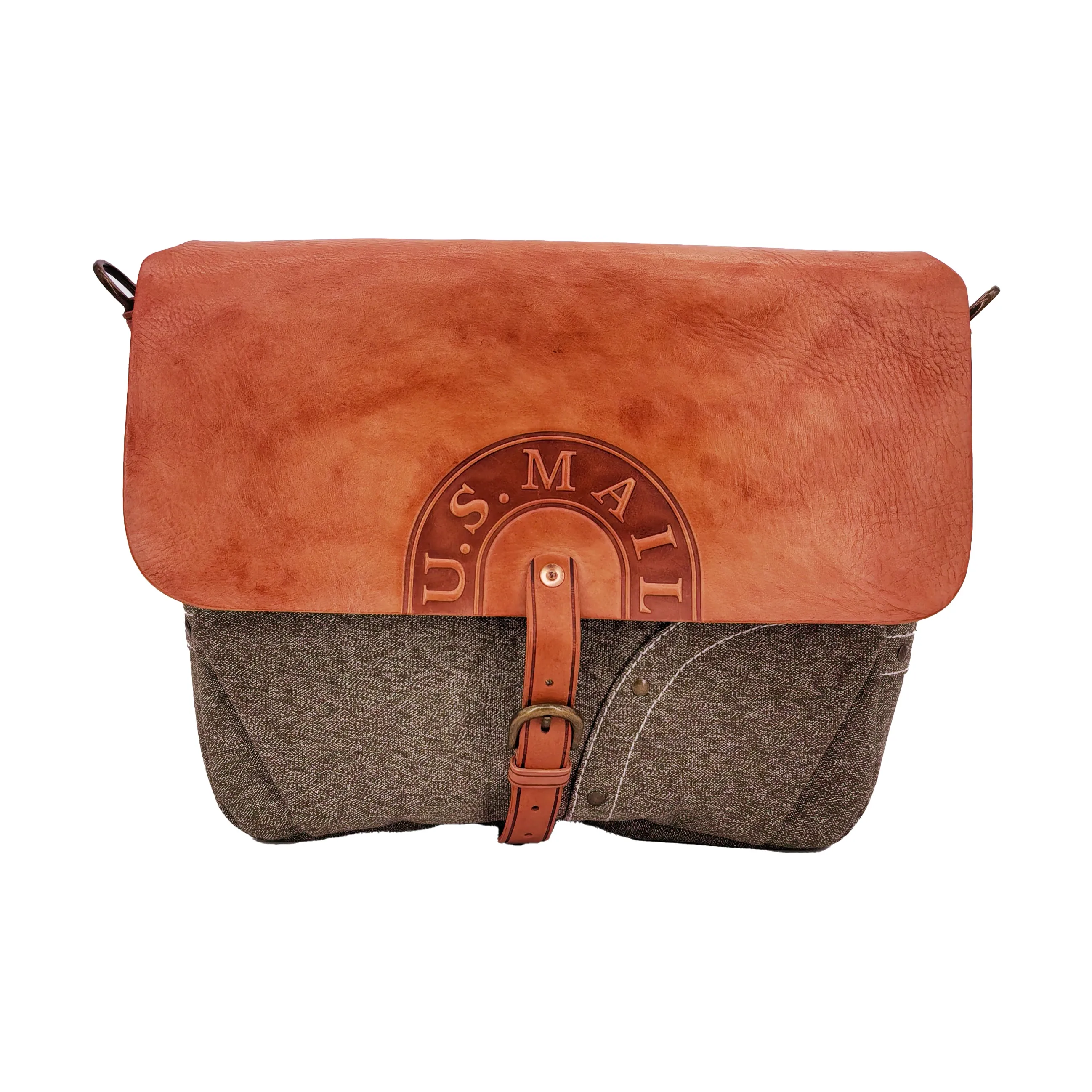 Alternative Country Воловья кожа Пэчворк Холст Сумка через плечо Обычная Унисекс Оливковый