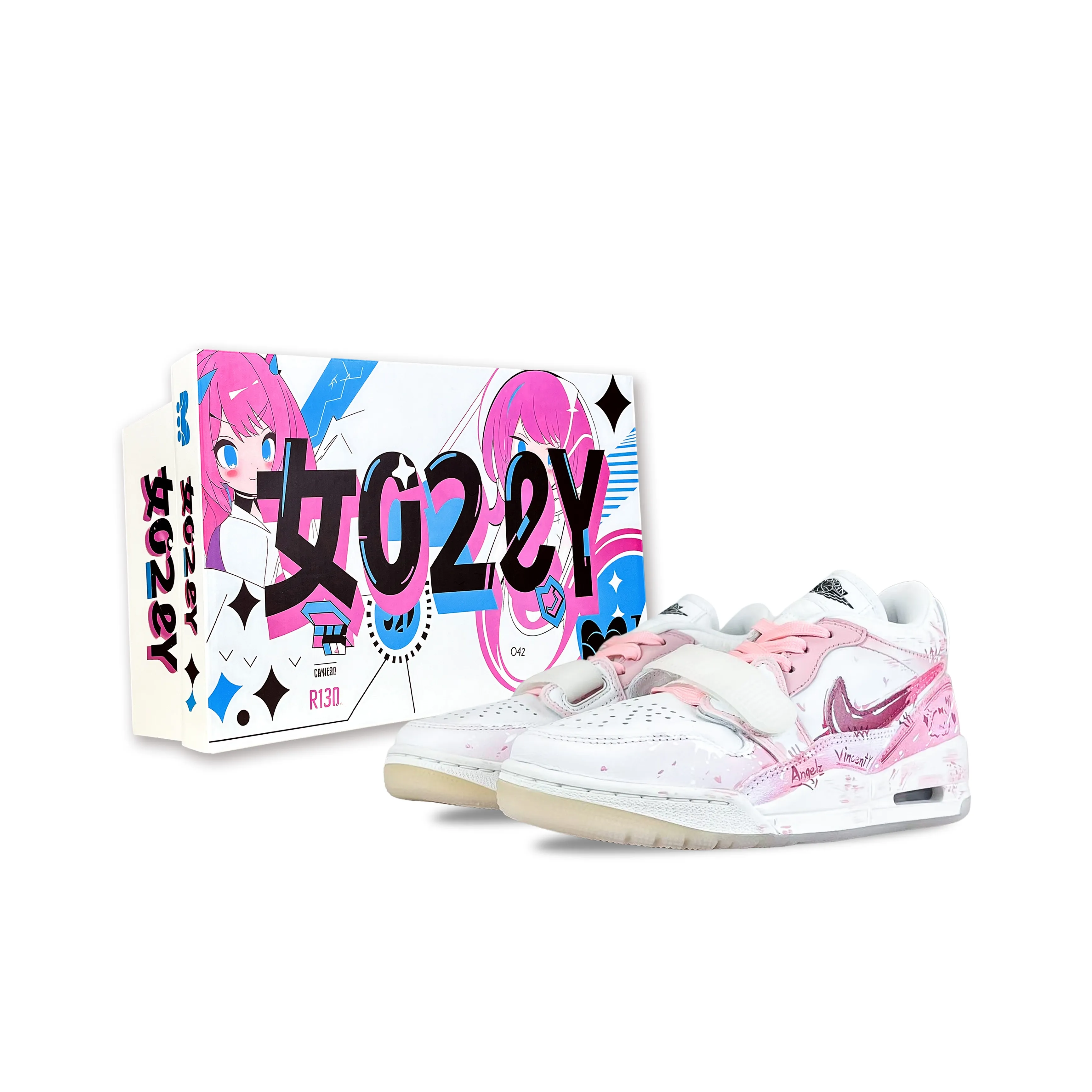 Джордан Legacy 312 Low Fantasy Pink Cute Impact Special Packaging Abrasion Resistant Low Top Vintage Basketball Shoes
