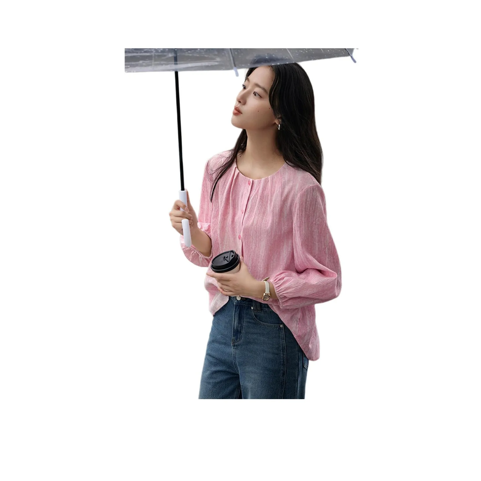 Mo Han Yi Mei Рубашка Женская Розовая