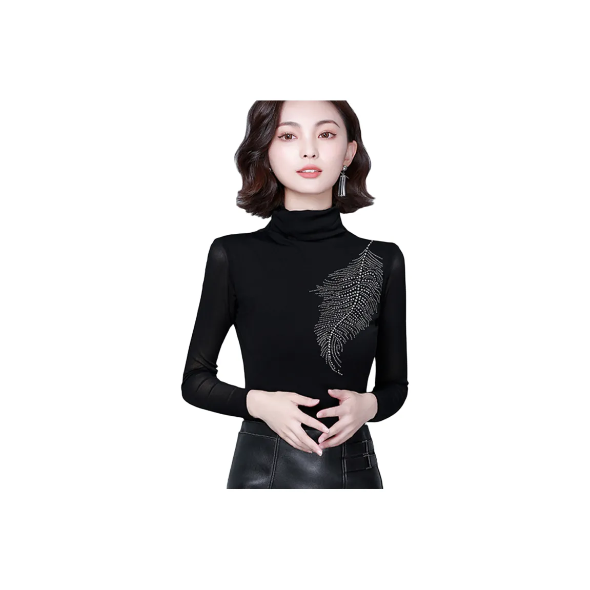 AURORA DIARY Черные Женские T-рубашки