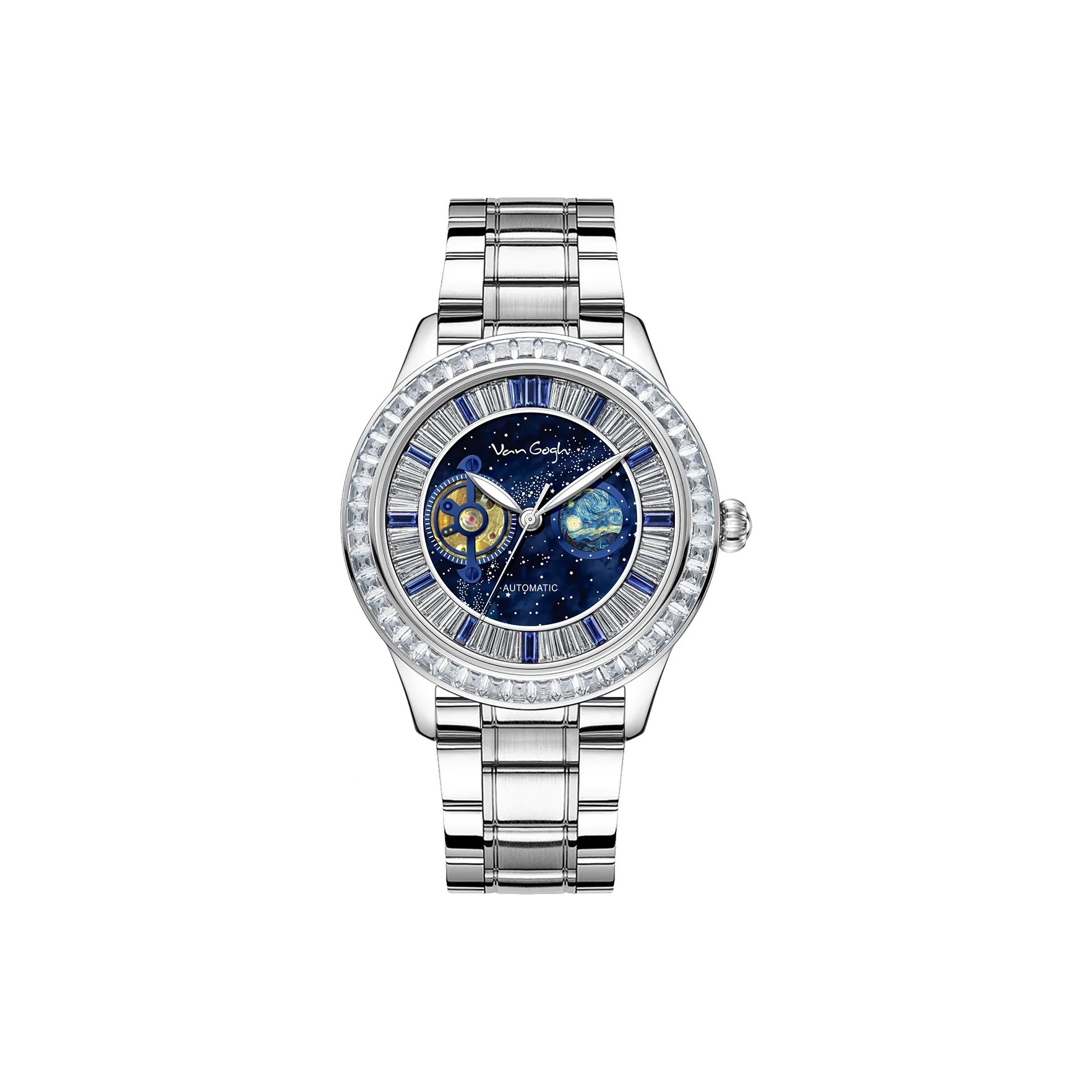 Ван Гог Good Looking Роскошь Студенческий Мужской Стразы Украшенный Светящийся в Темноте Коллекция Звезда Луна Ночь