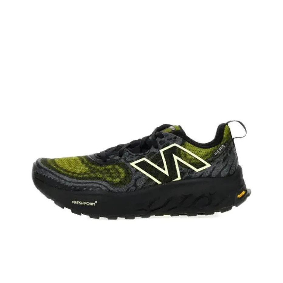 New Balance совместный бренд Hierro v8 Амортизация Износостойкий Низкий Топ Беговые кроссовки Мужские Черный Зеленый