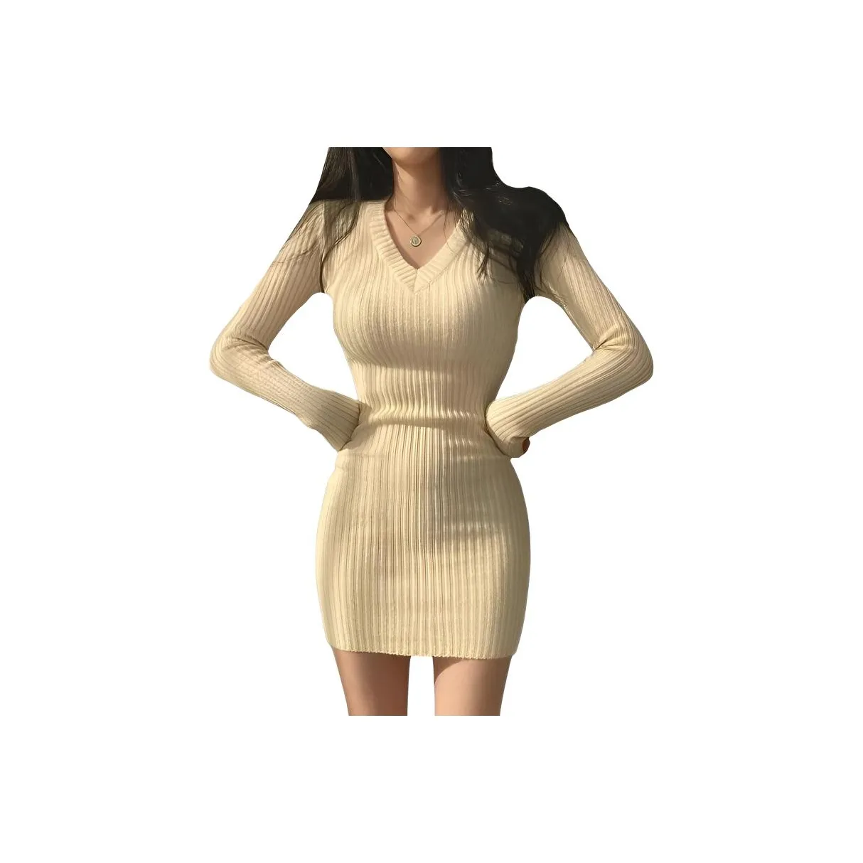 MORTEN SOLUM Длинное платье с длинными рукавами женское