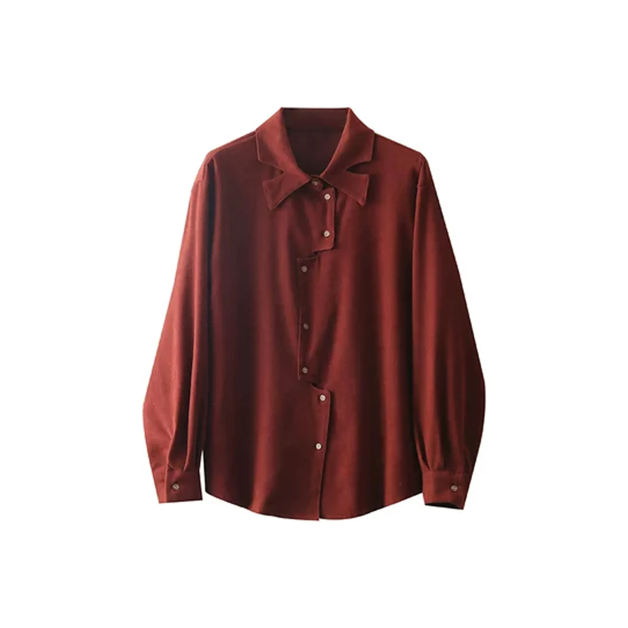 Wbwq Red Women's Shirts Wbwq Красный Женские Рубашки