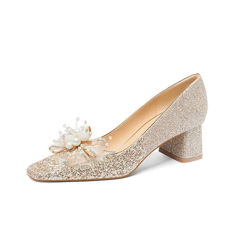 Holy Rose Грубый каблук Высокие каблуки Женские Золотой