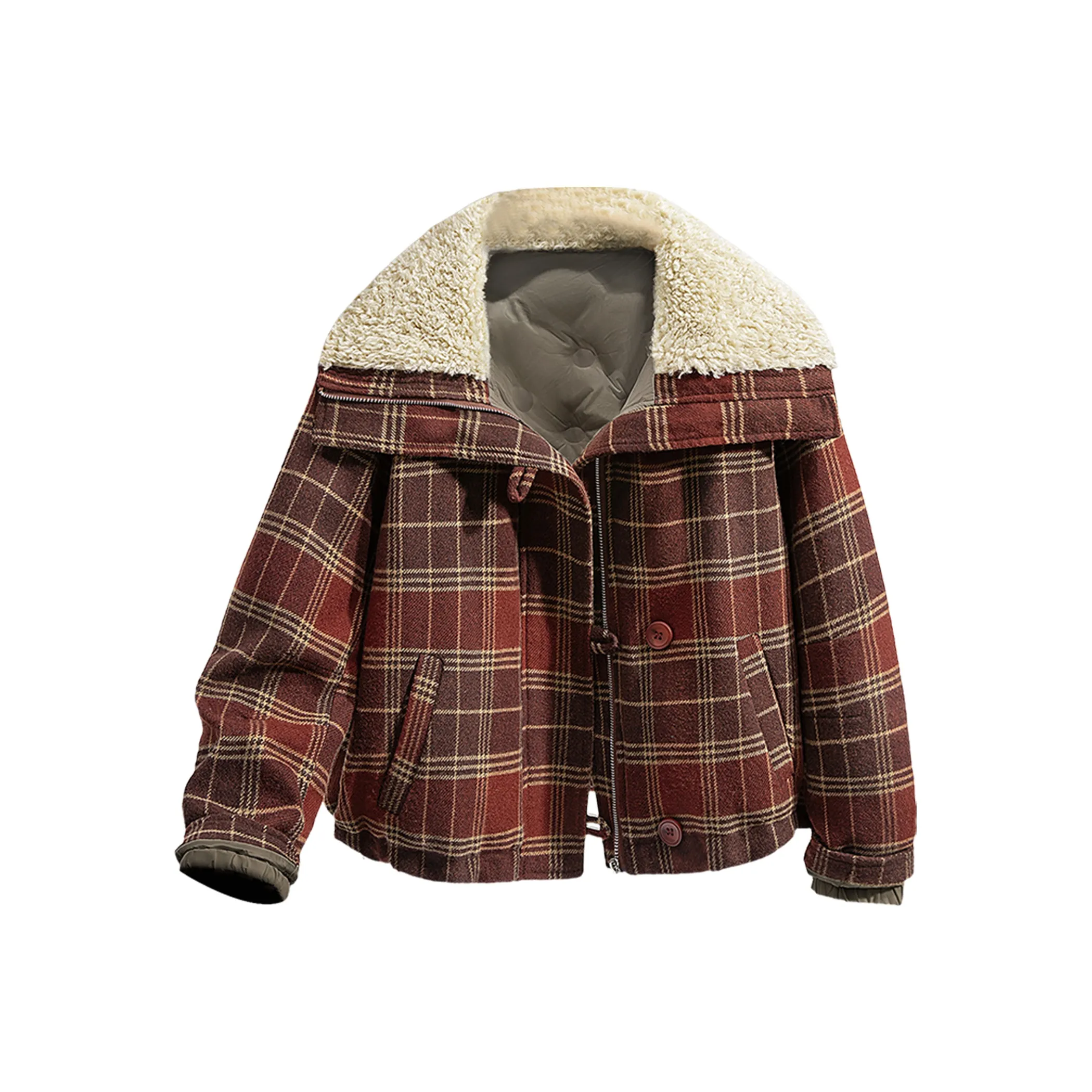 SIBAISHE Красная клетка Женские пуховики