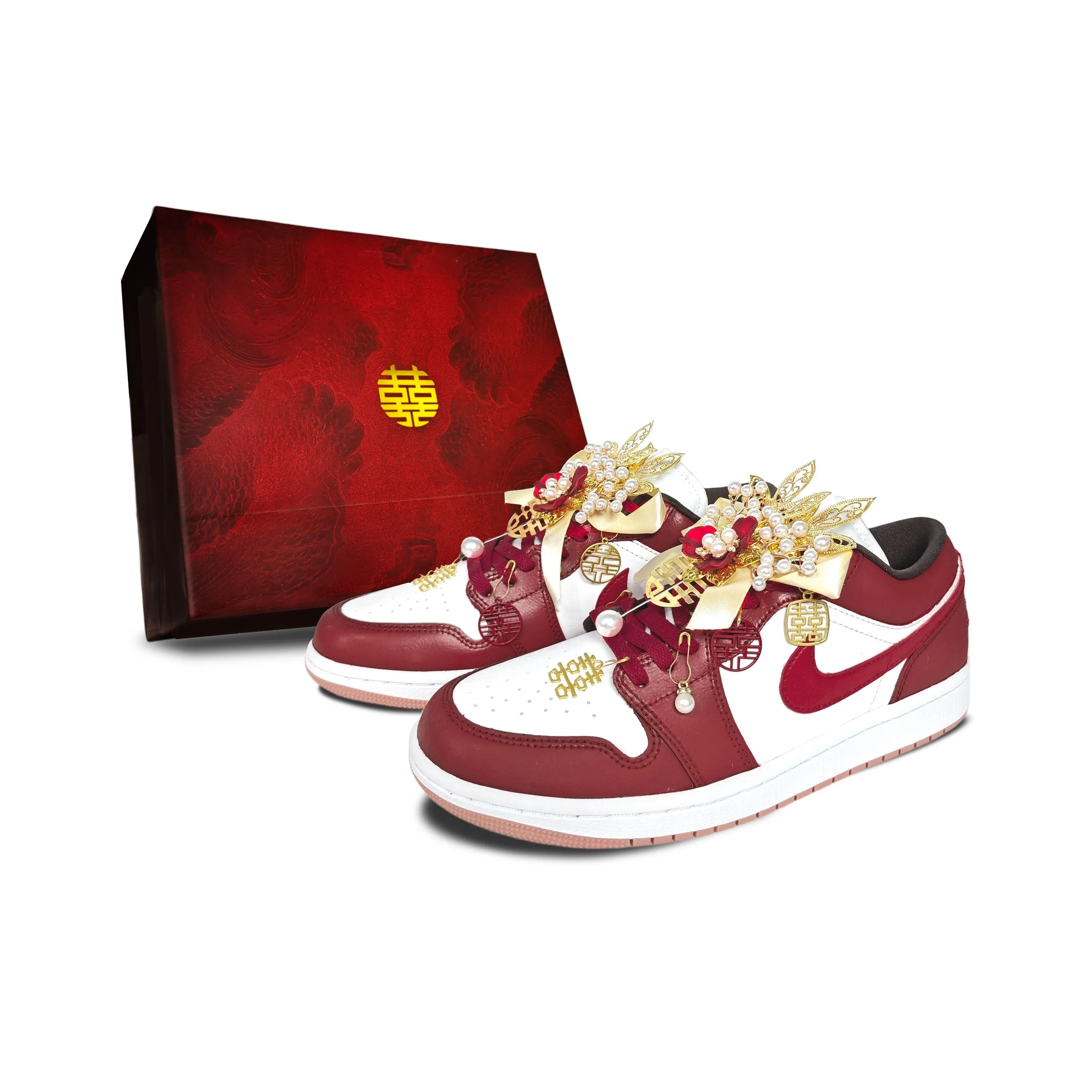 Jordan Air Jordan 1 Золотистая Нефритовая Идеальная Подгонка Устойчивая к Износу Низкий Топ