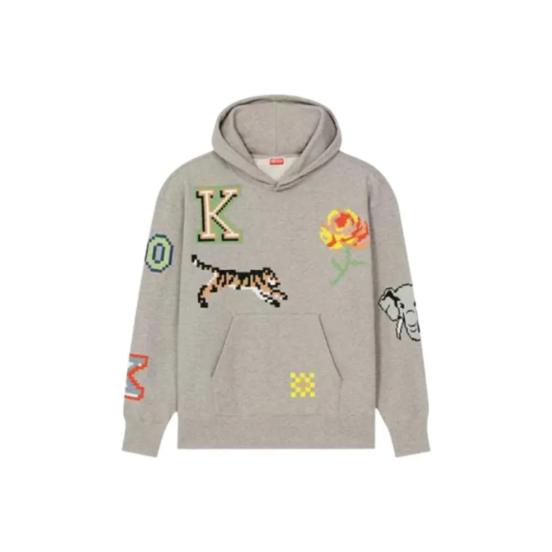 Kenzo X Nigo SS23 Collection KENZO Pixel Style Collection Толстовка Мужской Pearl Gray