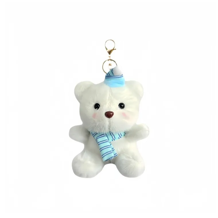 KUMAOYA Милый Сон Шляпа Scarf Bear Украшение Тедди Toy Кукла Подвеска Брелок Кукла Плюшевый Подвеска 10 см Длина корпуса