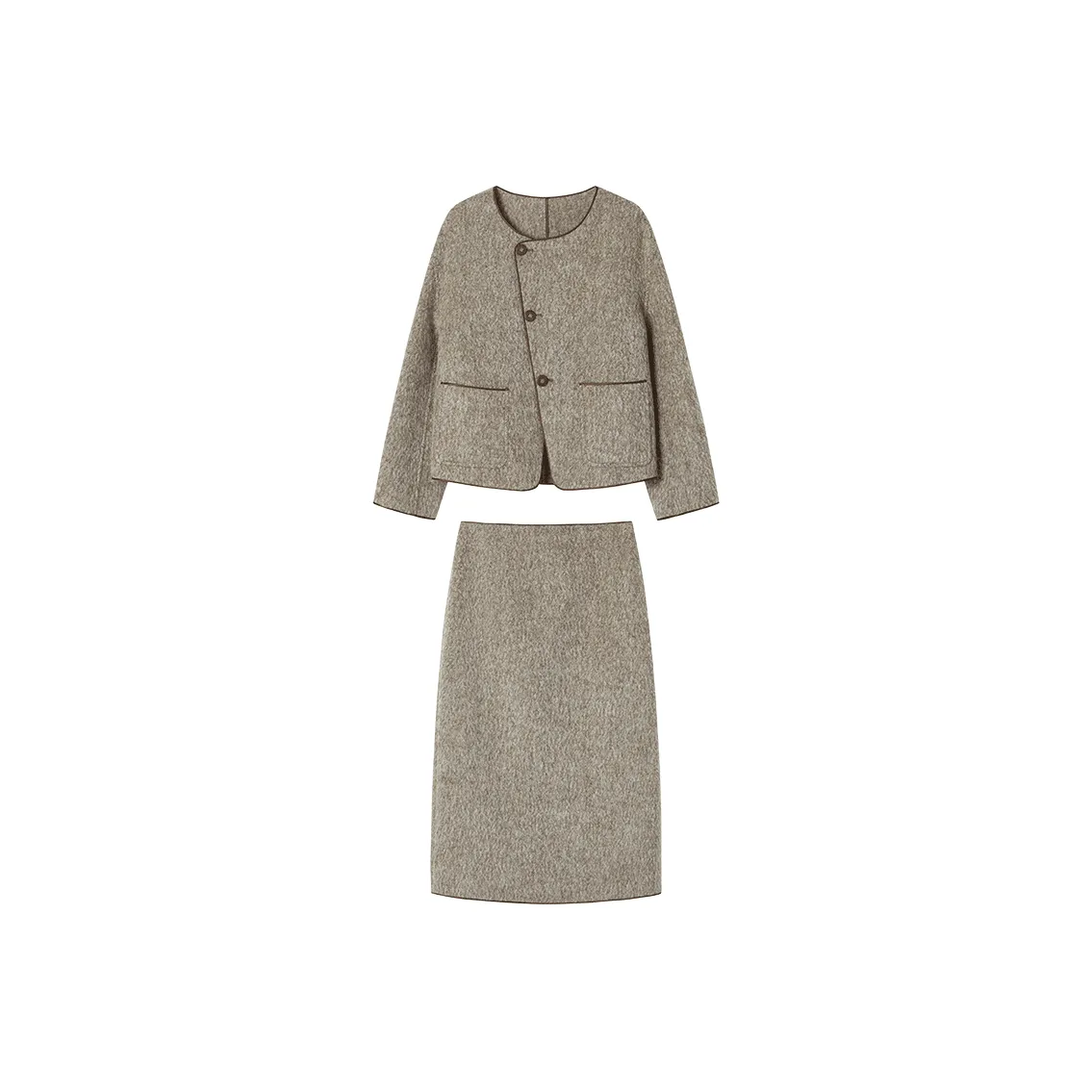 SHANGJING Комплект с юбкой Женские Кофейно-бежевый Два тона