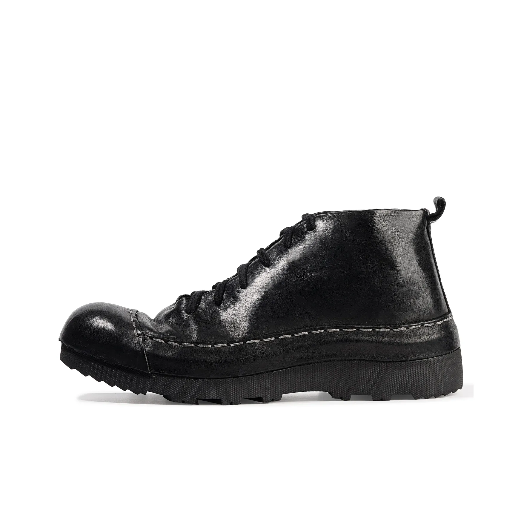 Dreambo Промытый Лошадиная кожа Винтаж Рабочие ботинки 8,5 см Мартин Boot Женские