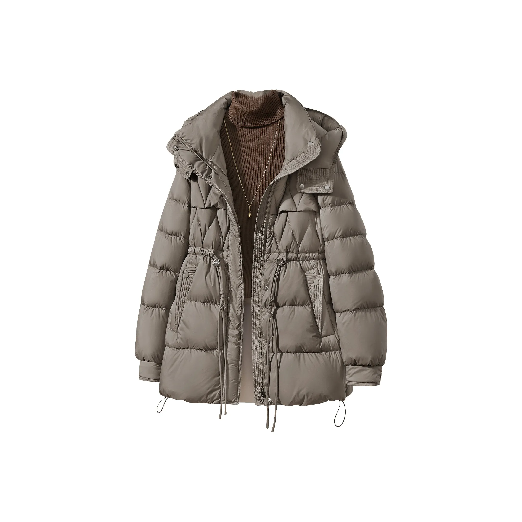 TOUCH Пуховик Женский Оливково-зеленый