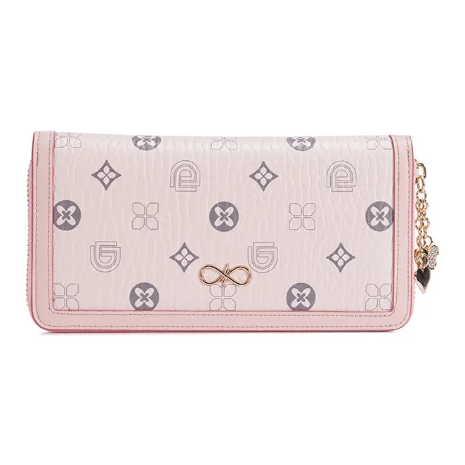 DOUBAOLU Синтетическая кожа Кошелек Средний Женский Розовый Экрю