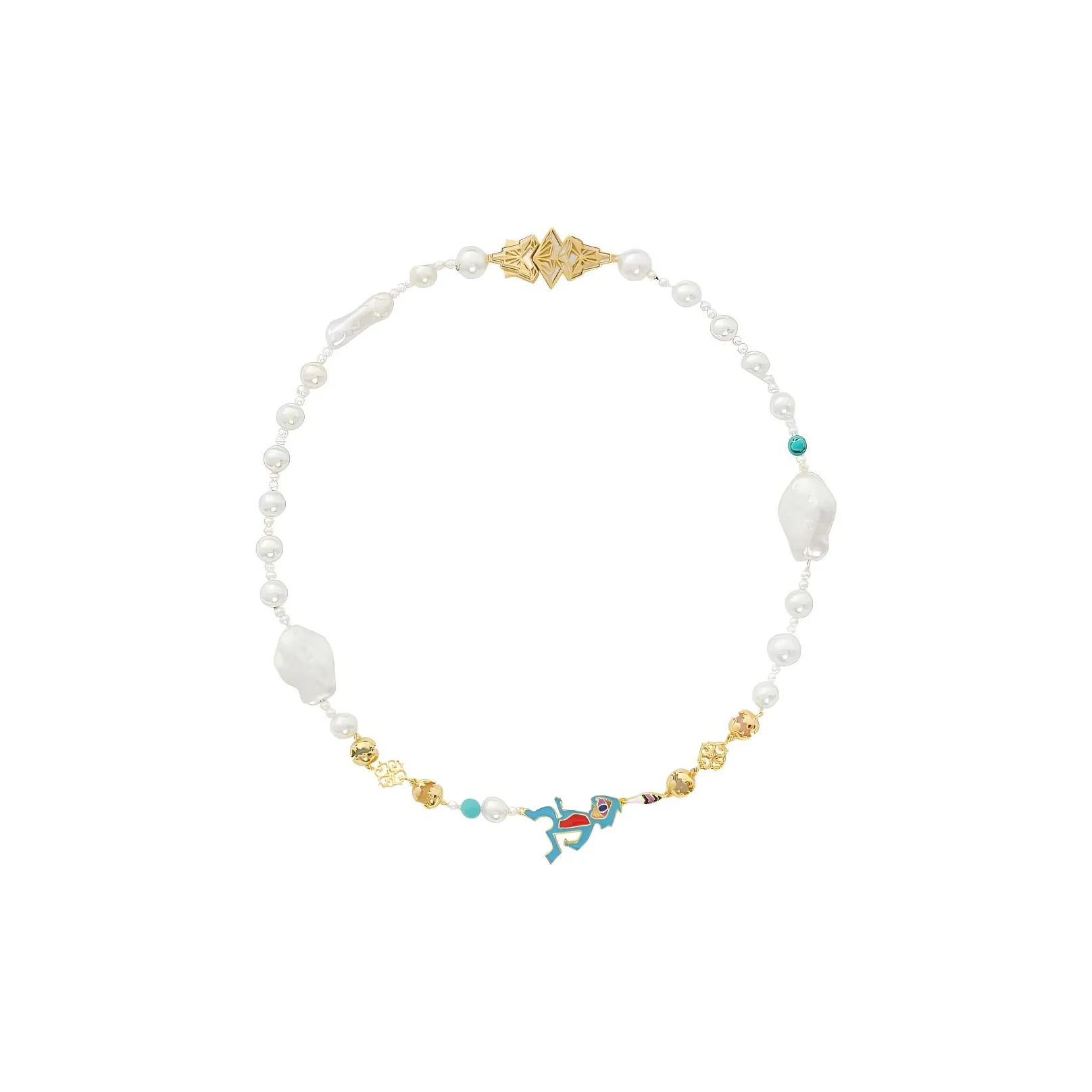 GLACIERBOY Baroque Pearl 14K Золотой Покрытый Медный Акриловый Шар Капельная Глазурь Ожерелье Унисекс Золото