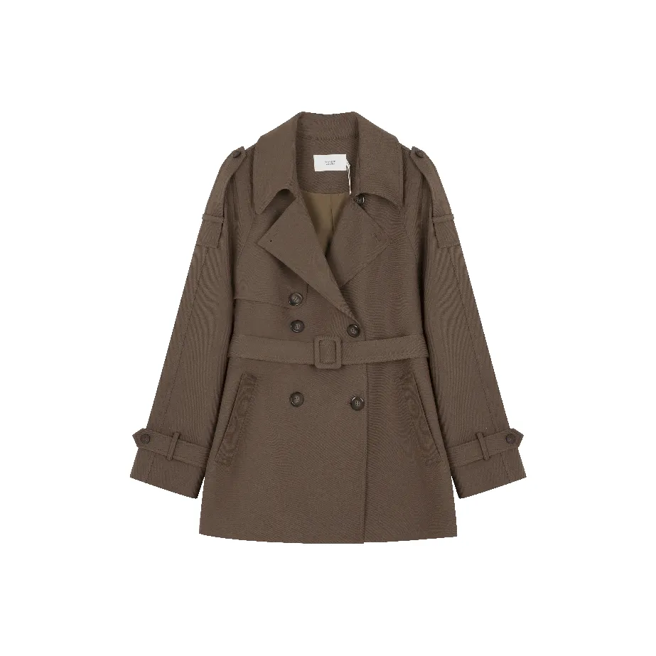 Mo Han Yi Mei Тренчкот Женский Кофейный Коричневый