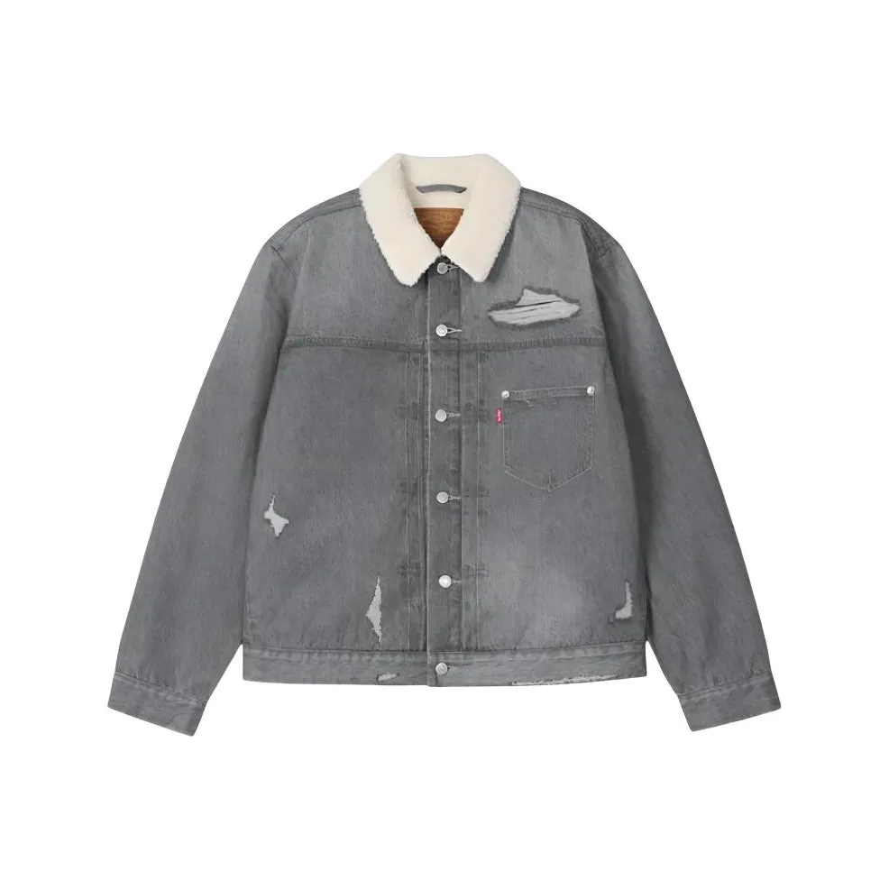 Levis Серый Мужской Джинсовый Куртка