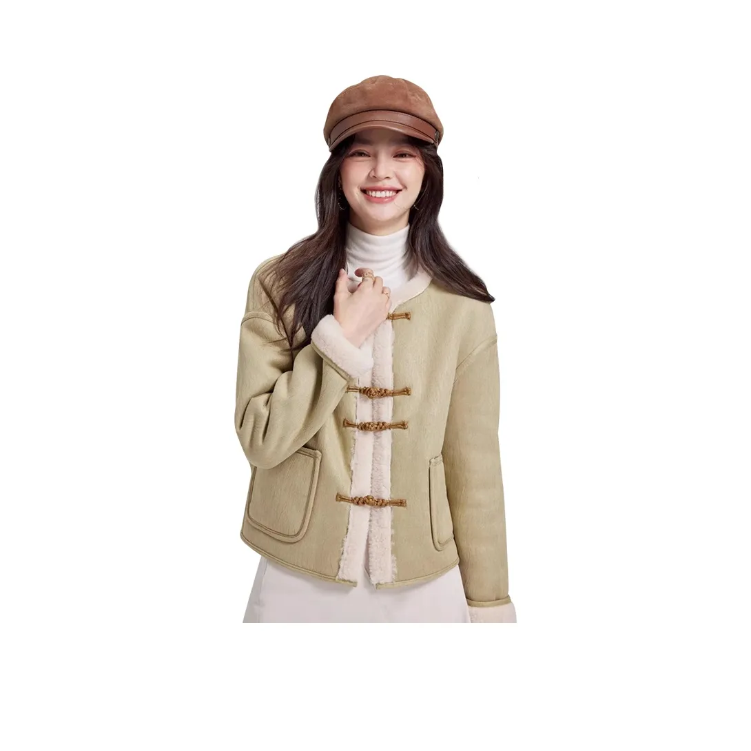 Kele Coco Мех Пальто Женское Кристальный Зеленый