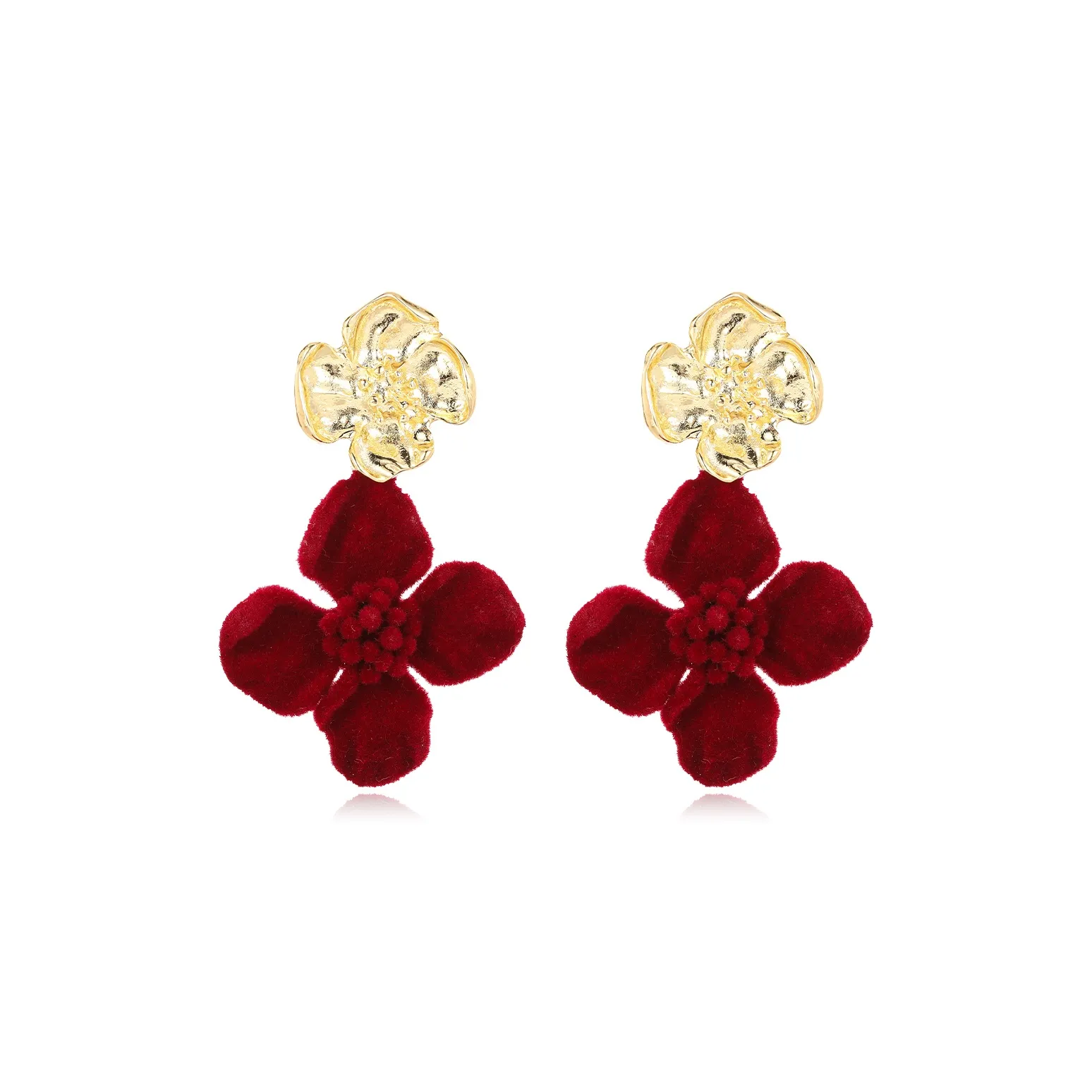 Серьги Yunxi с золотым покрытием медные женские