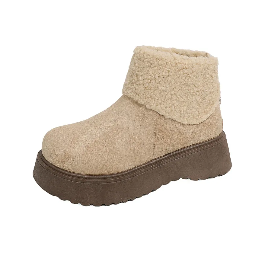 JX Замша Линейка Платформа Ботинки Короткие Модные Повседневные Женские