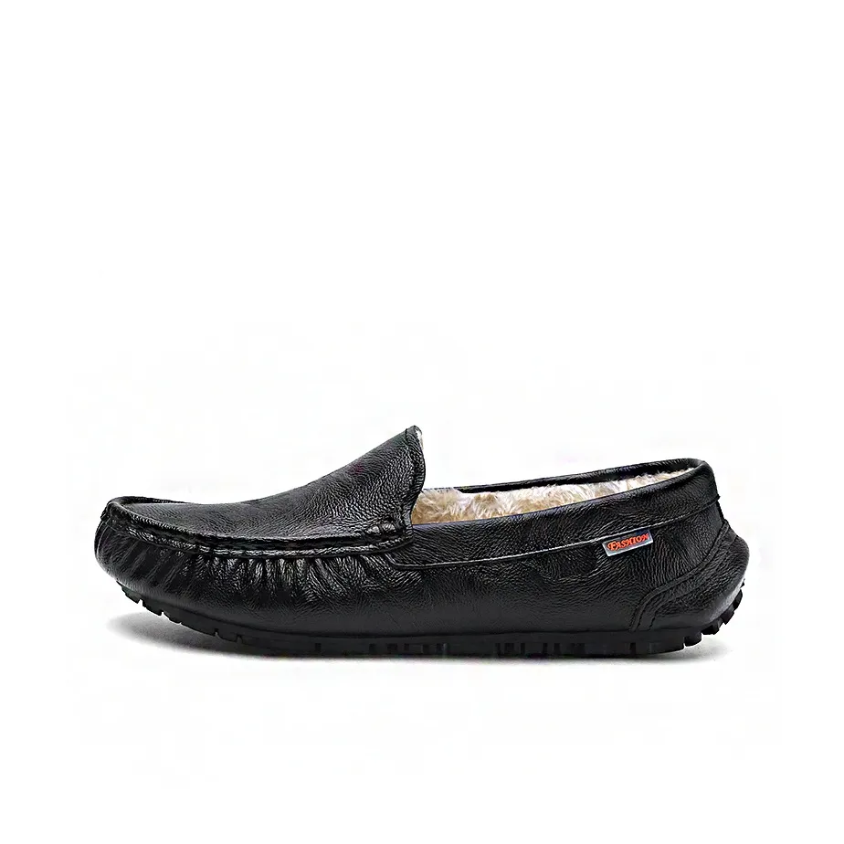 JHCZC Лоферы с резиновой подошвой черные мужские