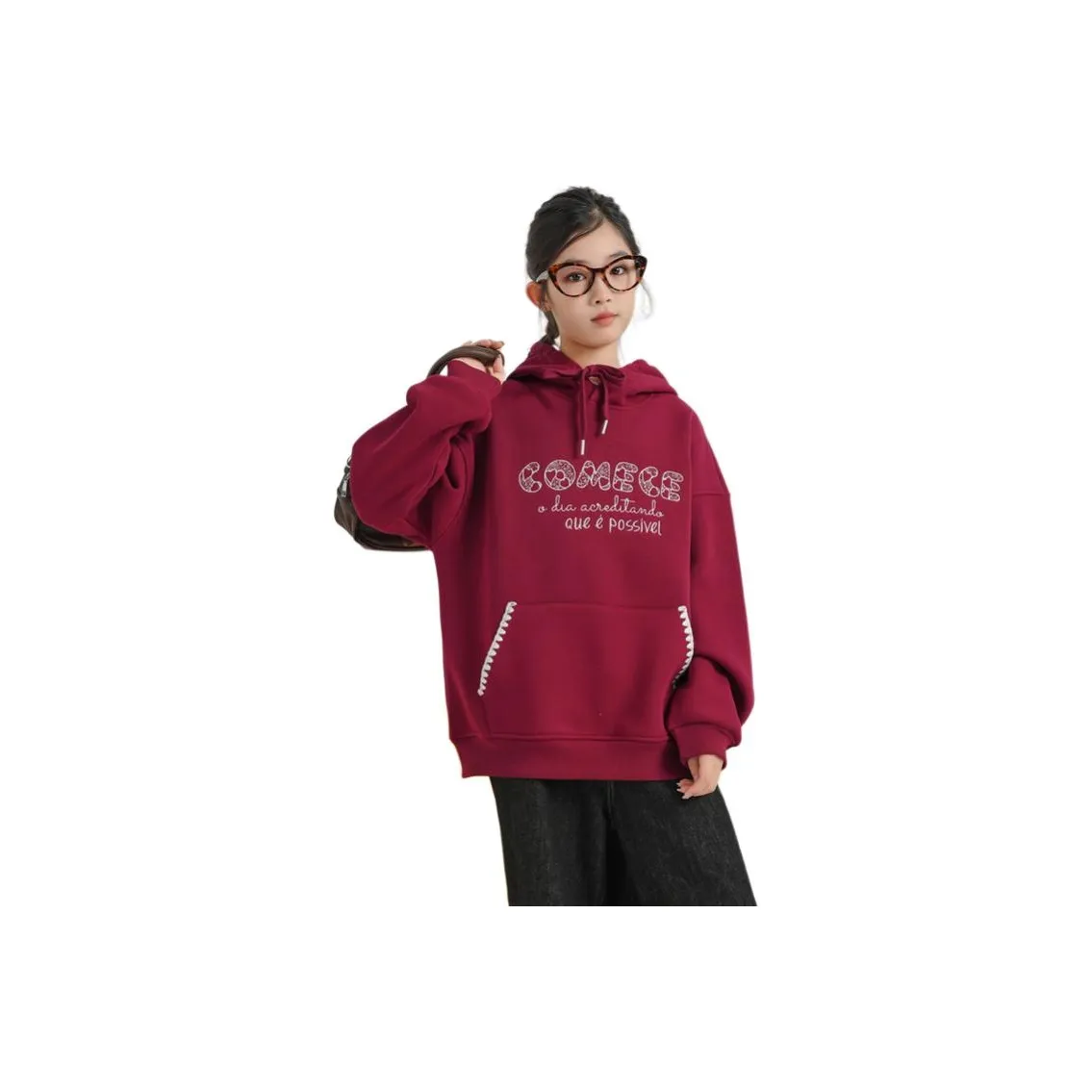 TLIT Вышивка С флисовой подкладкой Худи и Свитшоты