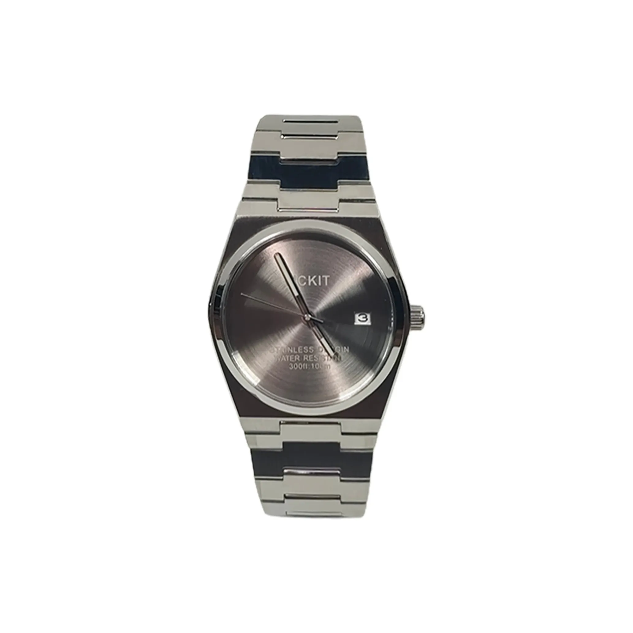 Vickit Механический механизм ремешок из нержавеющей стали мужские часы серебристый циферблат