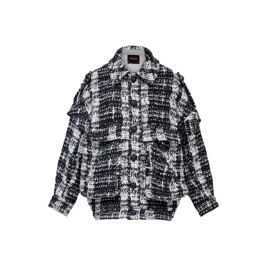Laurence Chico Твидовая куртка унисекс черно-белая