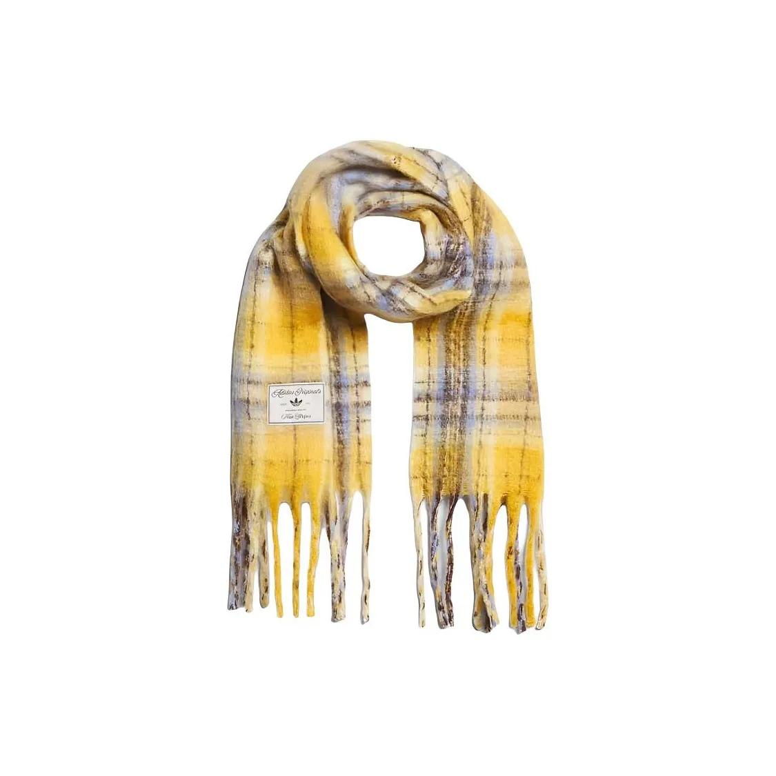 Adidas Originals Вязаные шарфы Унисекс Мягкий Желтый Темно-Коричневый Светлый Умбра