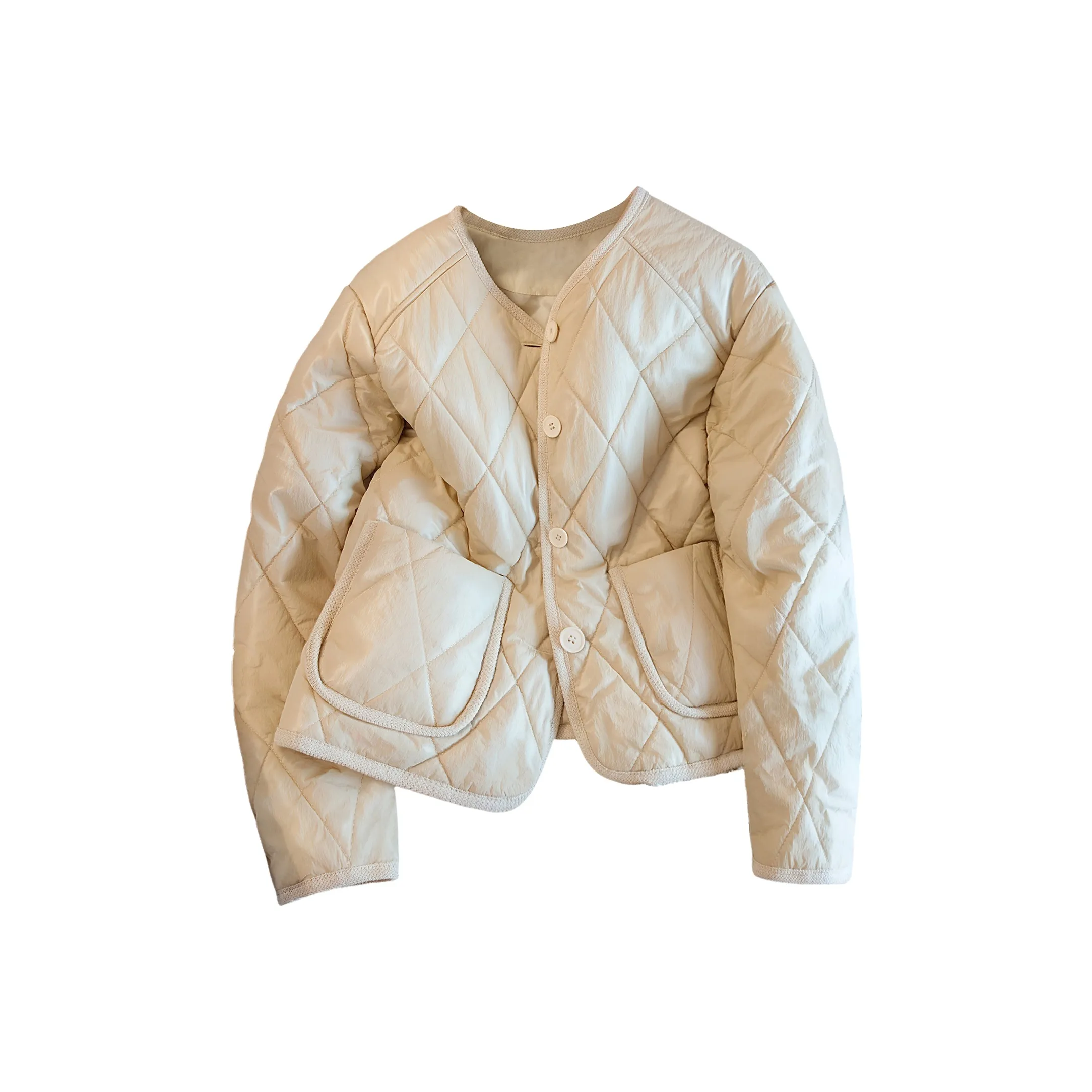 SIBAISHE Бежевый Абрикос Женские Пуховики